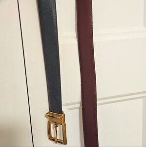 Italian Reversible Blue And Maroon Thin Belt
